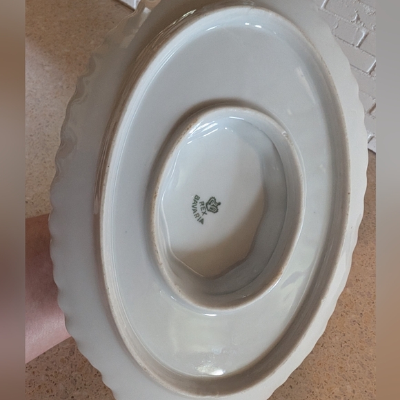 Vintage Rex Bavarian China Gravy Boat and Attached Underplate Serving Dish - Picture 4 of 7